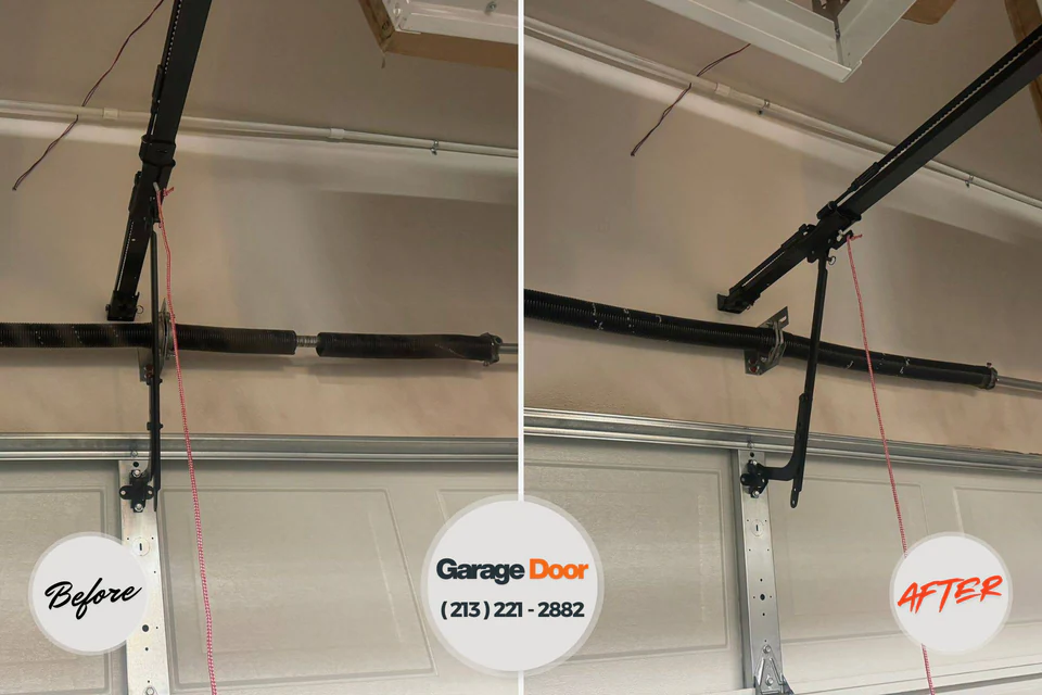 Before and after: garage door repair La Grange, TX